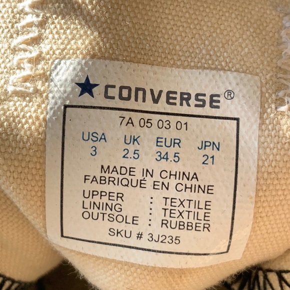 Converse All Star Low Tops Canvas Top Rubber Soles sz 3 - Picture 5 of 6